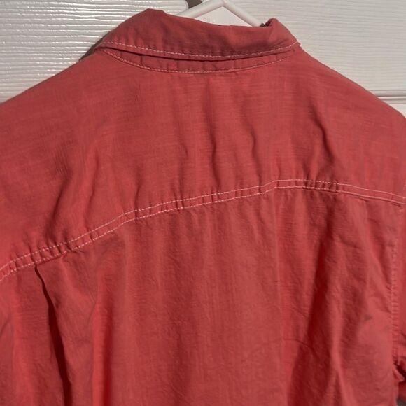 🔥🔥 Tommy Bahama Cotton Salmon Button Down Short Sleeve Beachy Shirt - PERFECT - Picture 8 of 11